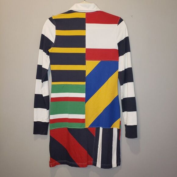 Ralph Lauren Rugby Y2K Dress Womens S Patchwork Colorblock Multicolor RARE - Picture 2 of 6
